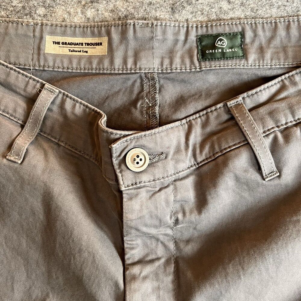 Adriano Goldschmied AG Graduate Trouser Men’s 33R Tailored Leg‎ Green Label Gray